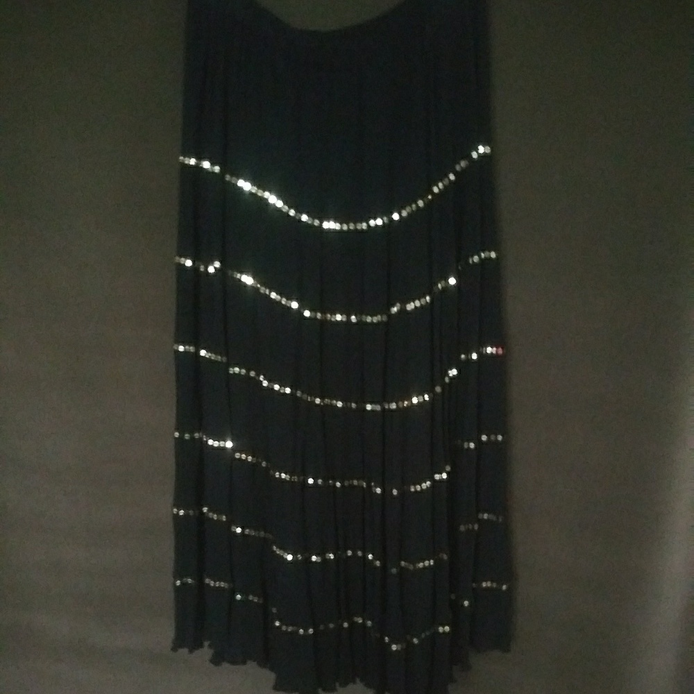 Long gypsy skirt with sequins